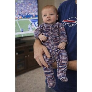 Buffalo Bills Zubaz Theme Baby Sleeper / Romper (0-3 Mon)
